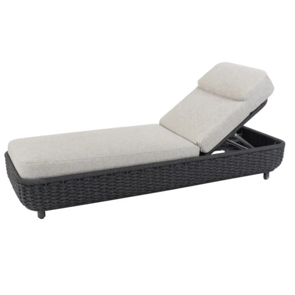 4 Seasons Outdoor Lido verstelbaar ligbed antraciet rope 4 Seasons Outdoor