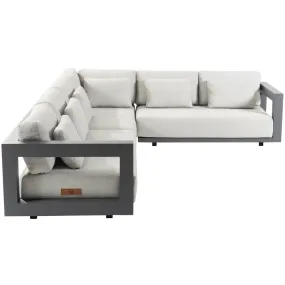 4 Seasons Outdoor Metropolitan hoek loungeset 3 delig rechts antraciet aluminium 4 Seasons Outdoor