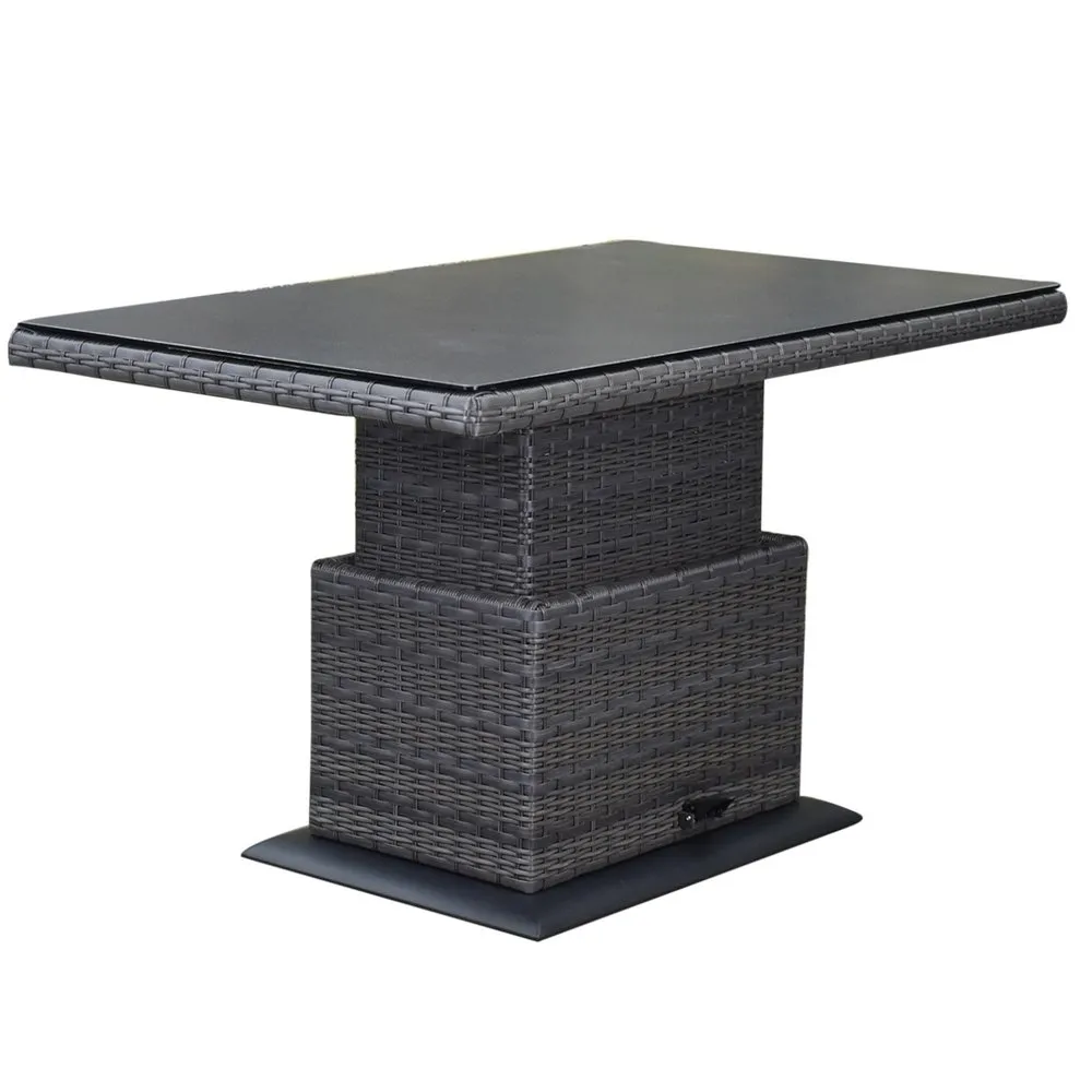 AVH-Collectie Miami lounge-diningtafel 140x85xH47-71 cm in hoogte verstelbaar antraciet