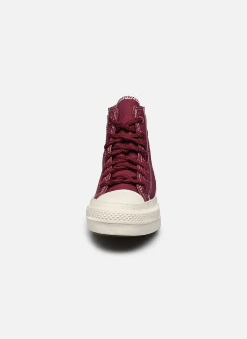      Converse Chuck Taylor All Star Lift Platform Workwear Texti - Bordeaux   
