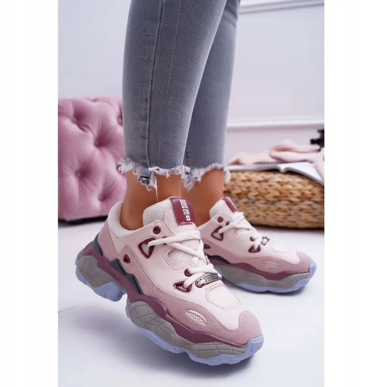 Dames sportschoenen Big Star van Daniel Lopez FF274432 bruin rood veelkleurig