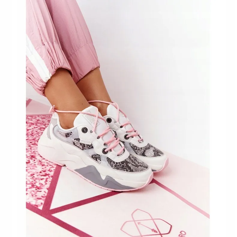 Dames sportschoenen Memory Foam Big Star HH274326 Wit roze veelkleurig