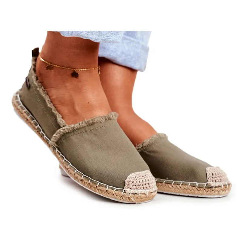 Espadrilles Dames Gevlochten Zool Khaki Big Star DD274760 groente