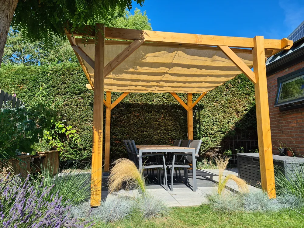 Harmonica schaduwdoek 290 x 300 cm - 285gr/m2 - Zand - Per stuk