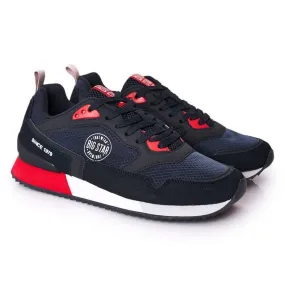 Heren sportschoenen Memory Foam Big Star HH174240 Marineblauw rood