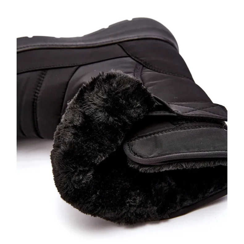 J. Star Met klittenband geïsoleerde snowboots voor dames, zwart Jawora