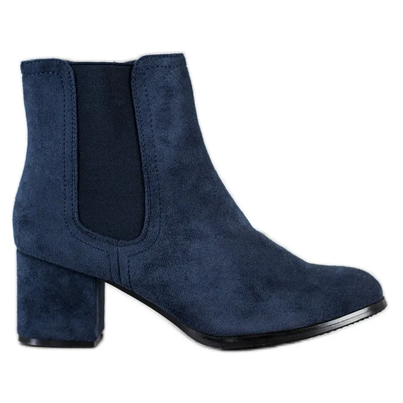 J. Star Warme hoge hakken marineblauw blauw