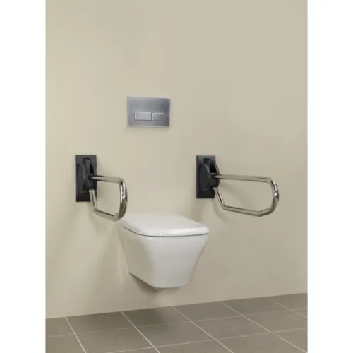 Linido toiletbeugel opklapbaar 90 cm rvs/gepol antraciet