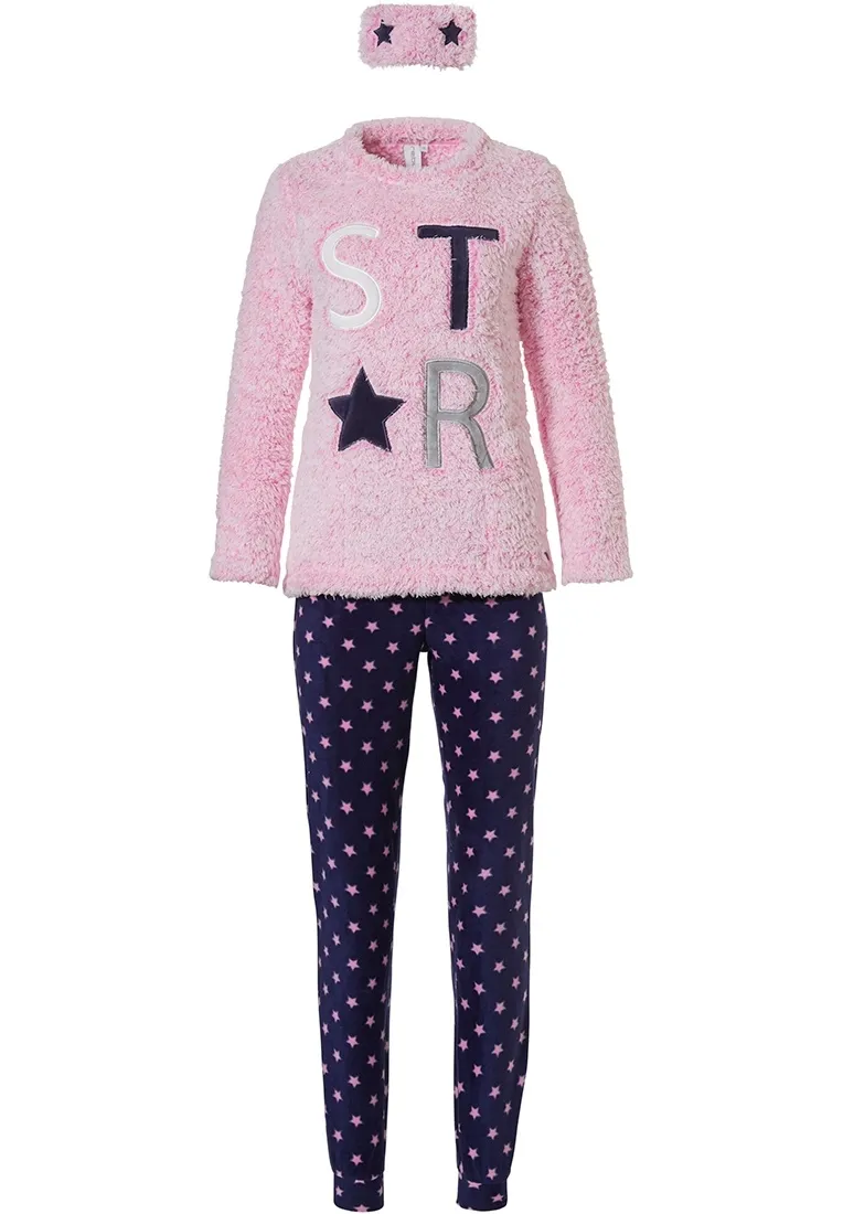 meisjes fleece home-lounge pak & oogmasker '★ be a star ★'