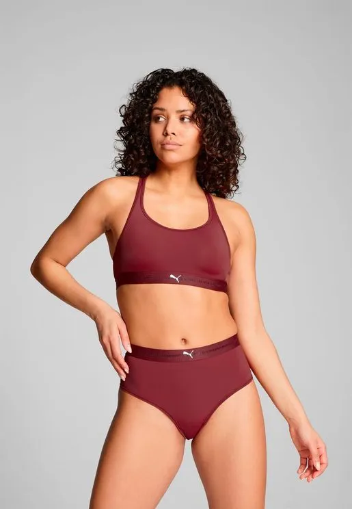 Puma Dames Sport Top Padded Burgundy   
