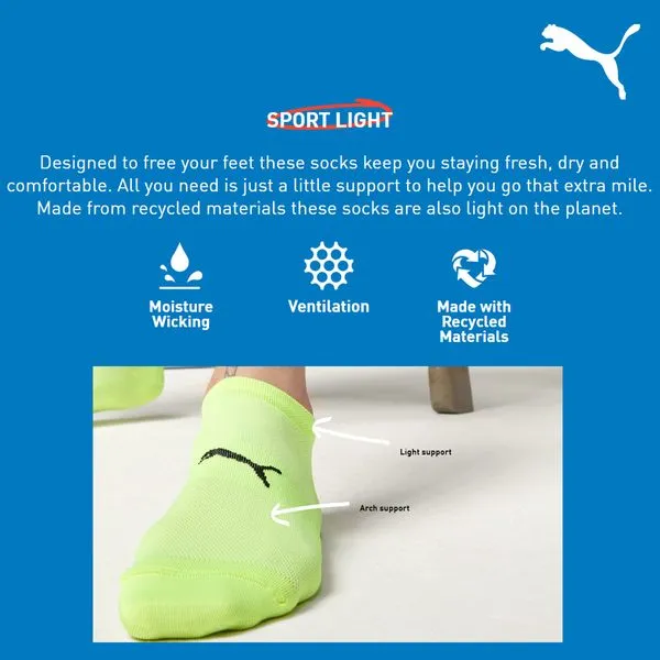 Puma Sport Sneakersokken Light 6-pack Wit   