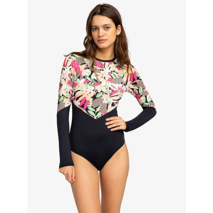 Roxy - UV-Badpak voor dames - Onesie lange mouw - UPF50 - Antraciet 