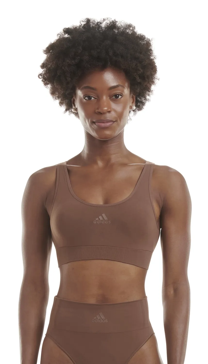 Sport BH Adidas Women Scoop Lounge Bra Toasted Mocha