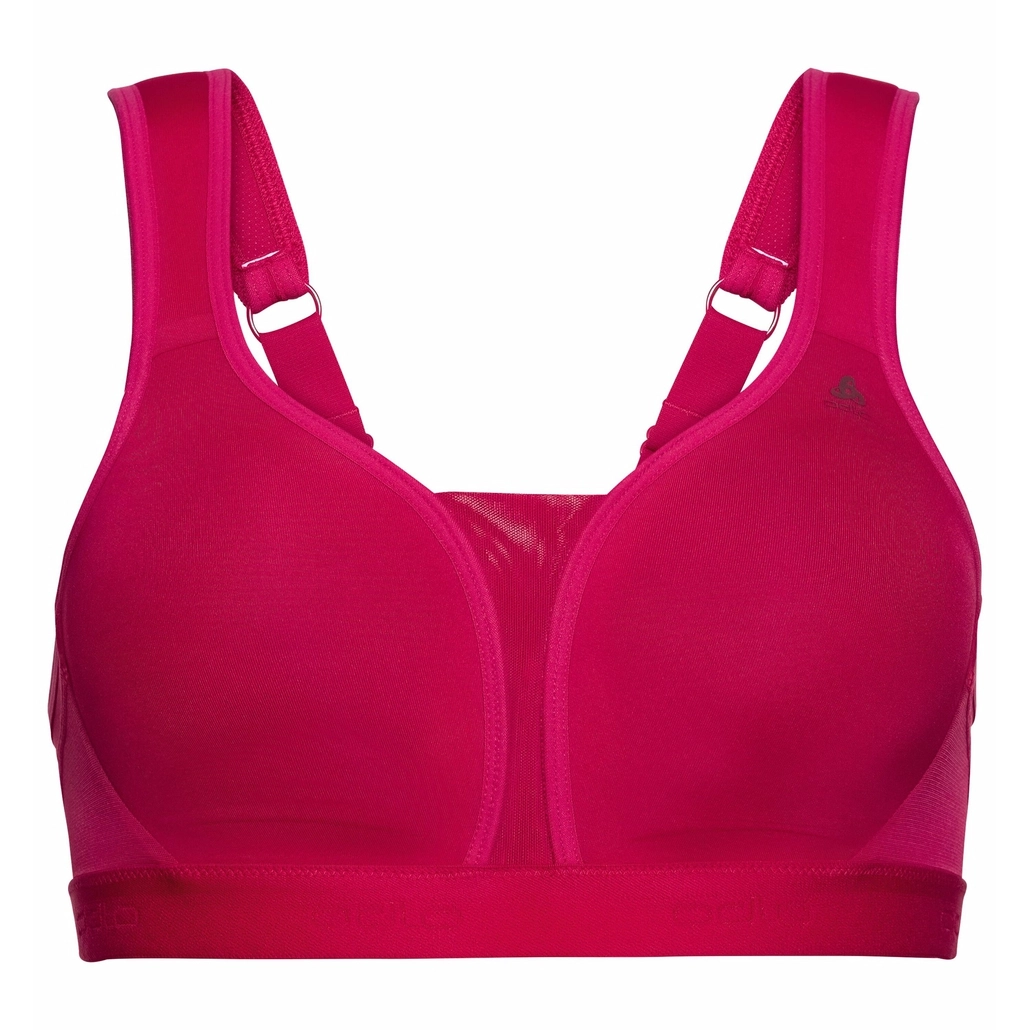Sport BH Odlo Women Sport Bra Padded High E-Cup Cerise
