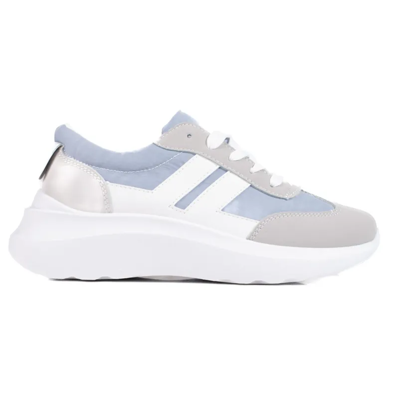 VINCEZA sport sneakers wit blauw grijs